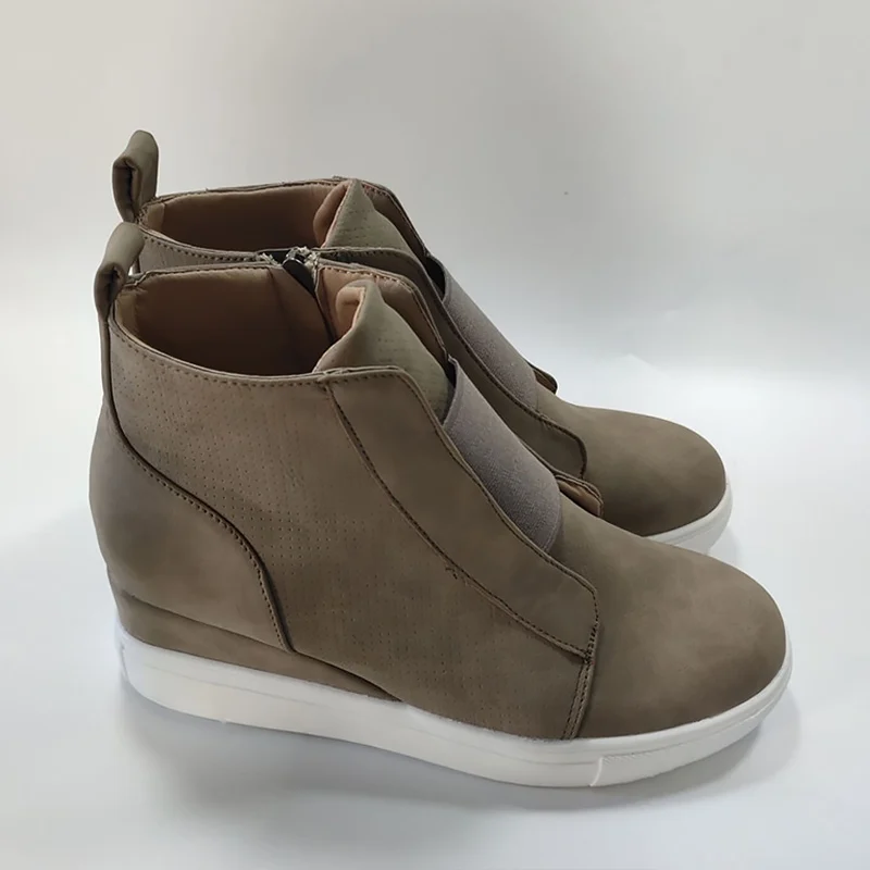 Женские кроссовки с леопардовым принтом повседневная обувь высоким берцем на