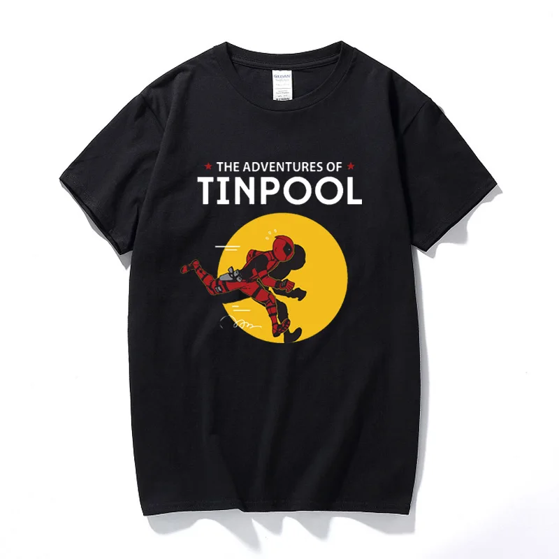 Забавные мужские футболки Приключения тинпула Дэдпул Тинтин пародия Mash Up Mercenary