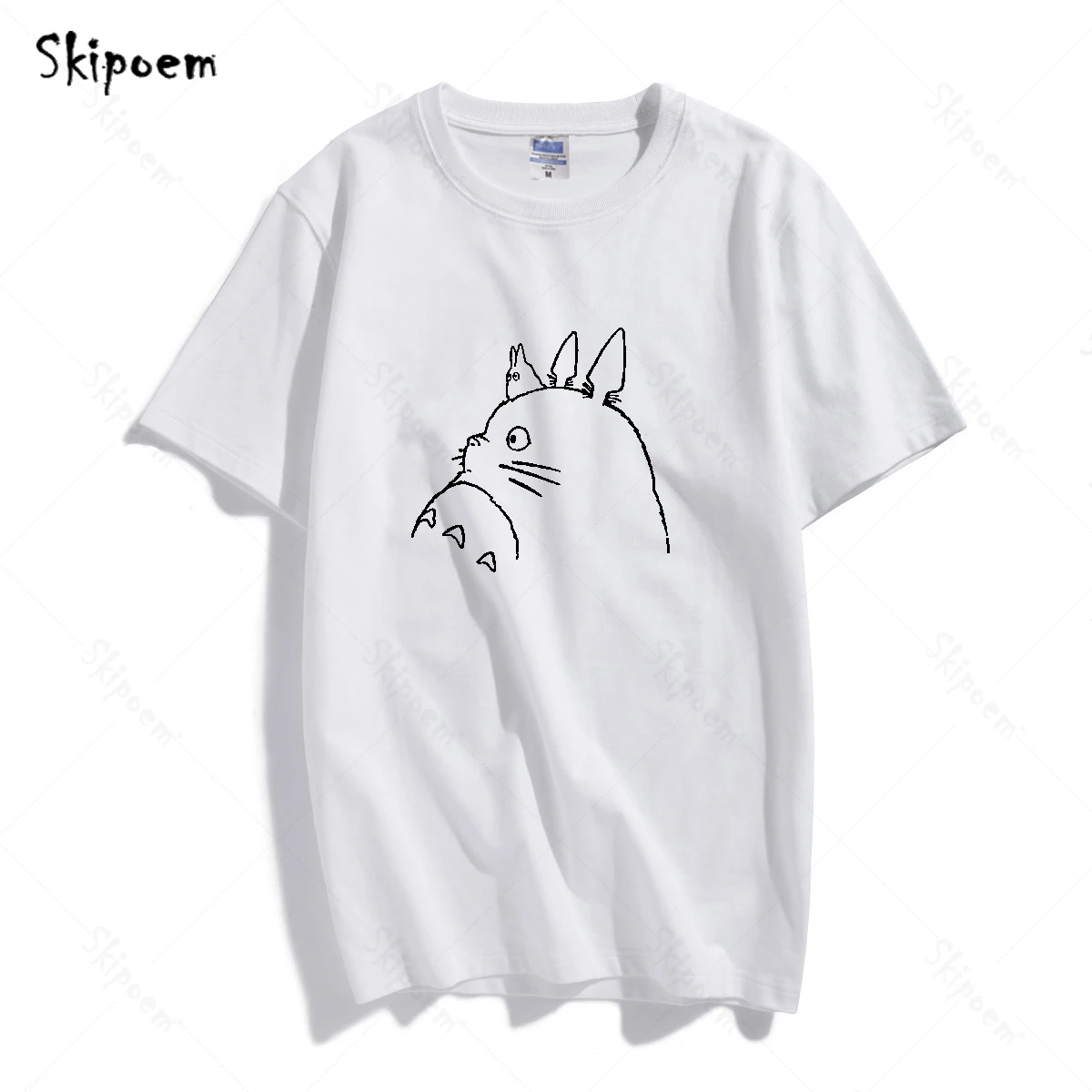 

Футболка женская белая хлопковая футболка модного размера плюс Miyazaki Hayao мультфильм Тоторо Аниме Simplee японский стиль футболка Топы