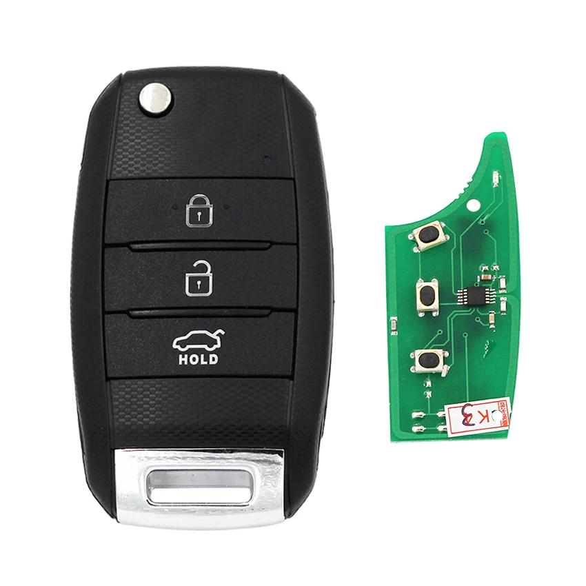 5 шт. х новый складной дистанционный ключ-брелок с 3 кнопками 433 мгц чипом 4D70 для Kia
