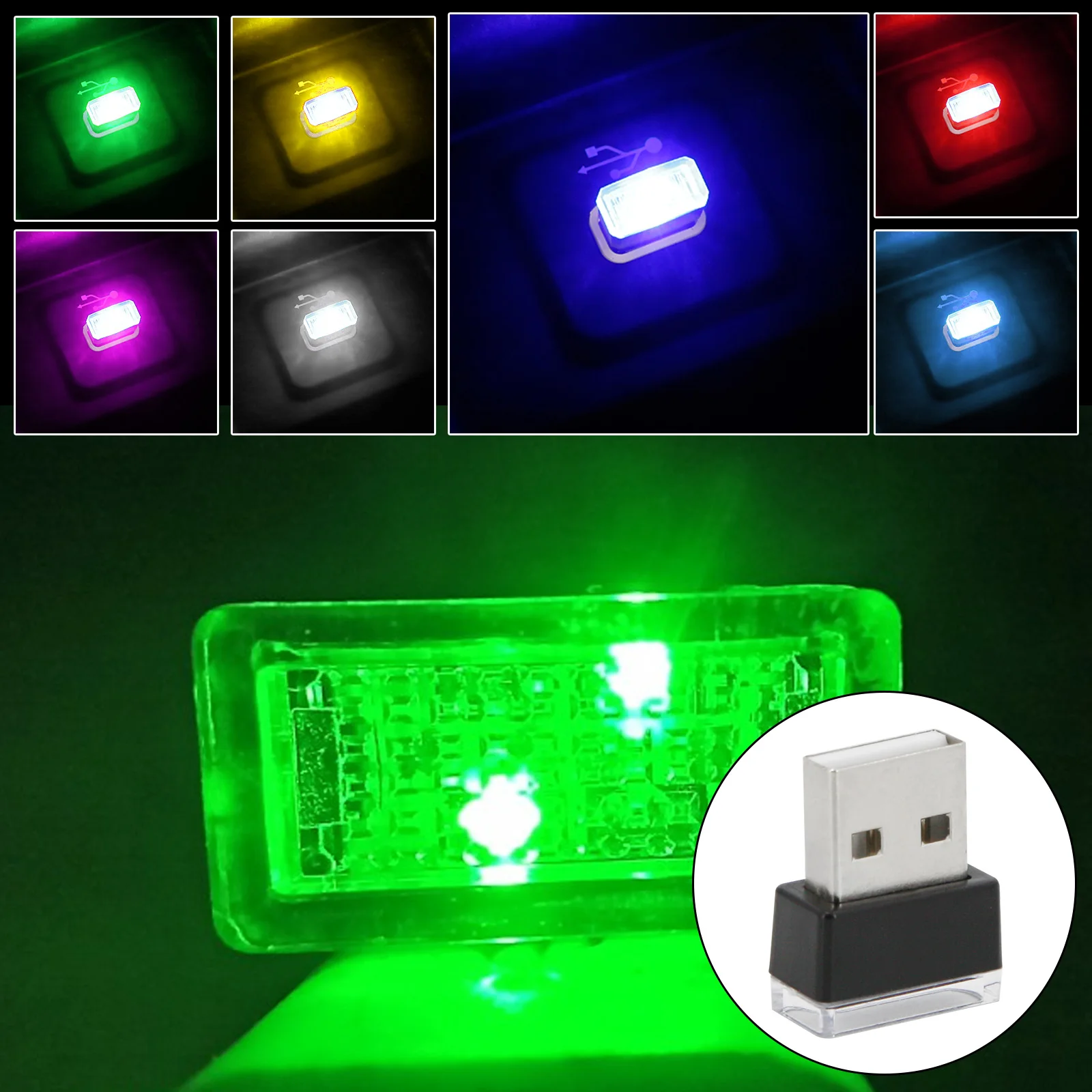 

7 Colors Car Interior Ambient Light LED Neon Mini Usb Atmosphere Lamp Auto Decorative Colorful Emergency Lighting Portable