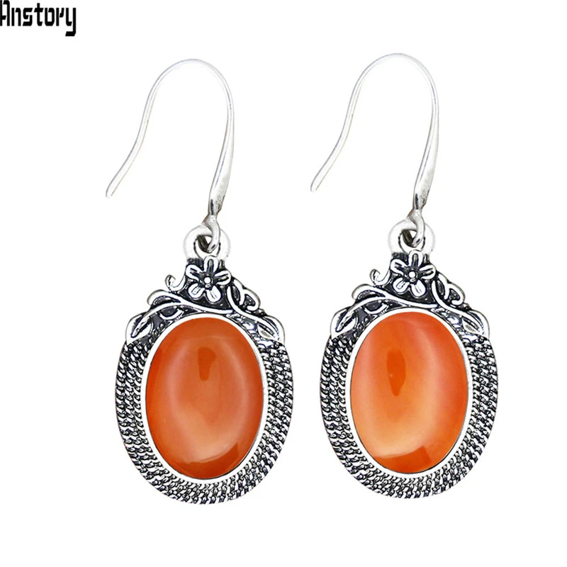 Natural Agate Натуральный кварц Lapis серьги из нефрита для женщин Винтаж натуральный камень аметисты ювелирные изделия - Окраска металла: Natural Agate