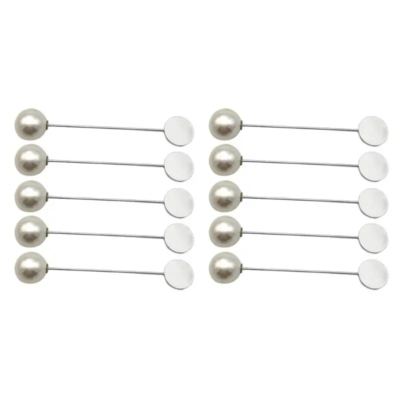 10 шт. круглый поднос лацкан палка с жемчугом брошь застежкой костюм шляпа значок