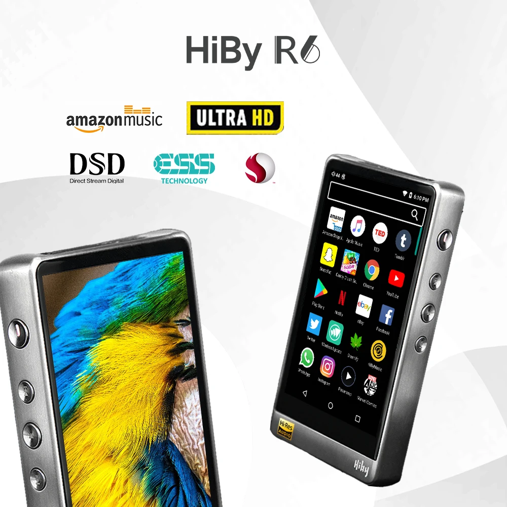 HiBy R6 Высокое разрешение аудио портативный плеер Hi-Res музыкальный плеер Bluetooth MP3 плеер HiFi музыкальный плеер Amazon музыка Ultra HD