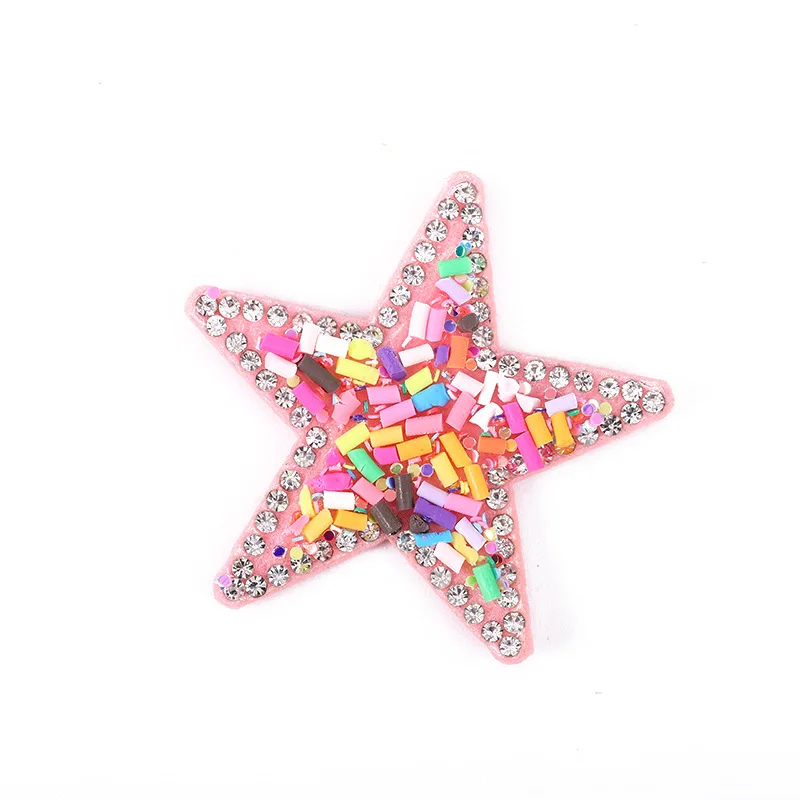 

Luxury Rhinestone Five-pointed Star Glitter Stars Patches Craft Rainbow Hair Bow Accessories DIY Crafts Supplies Kids Toys