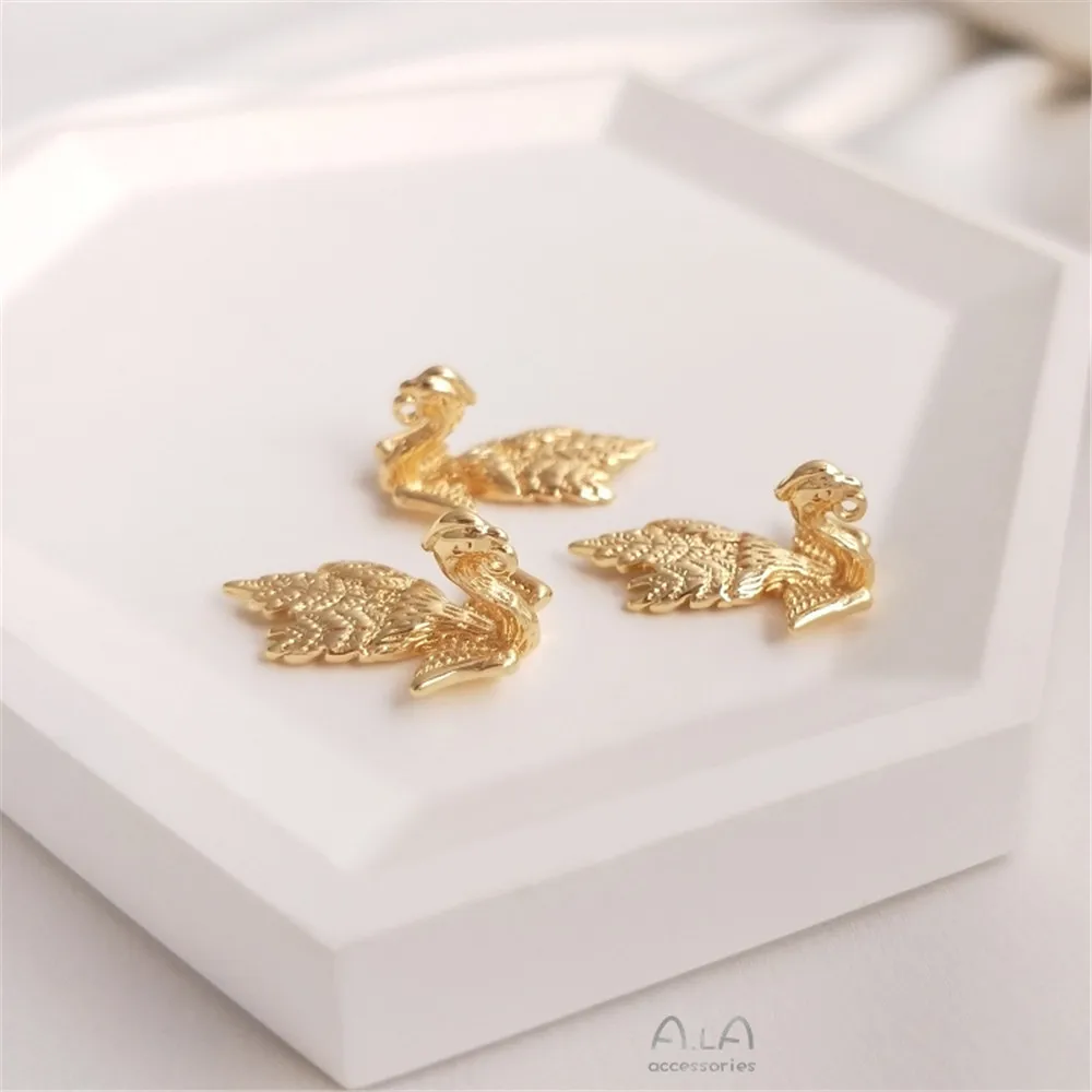 

14K Gold Filled Plated Brass Phoenix Pendant Handmade DIY Earrings Pendant Hairpin Hand Accessories