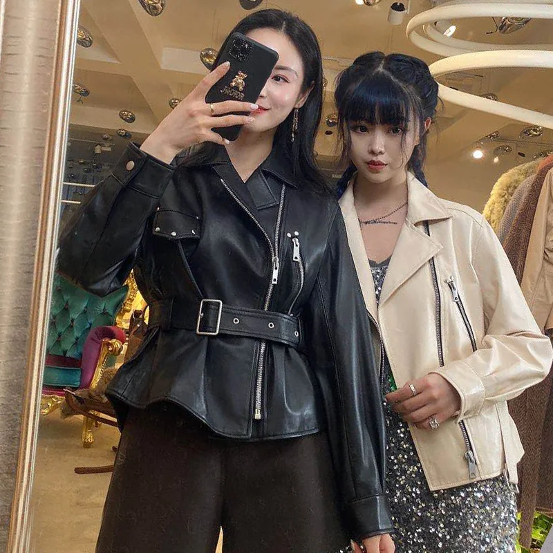 Forextolux 2020 Осенняя Асимметричная Женская яркая короткая куртка из искусственной