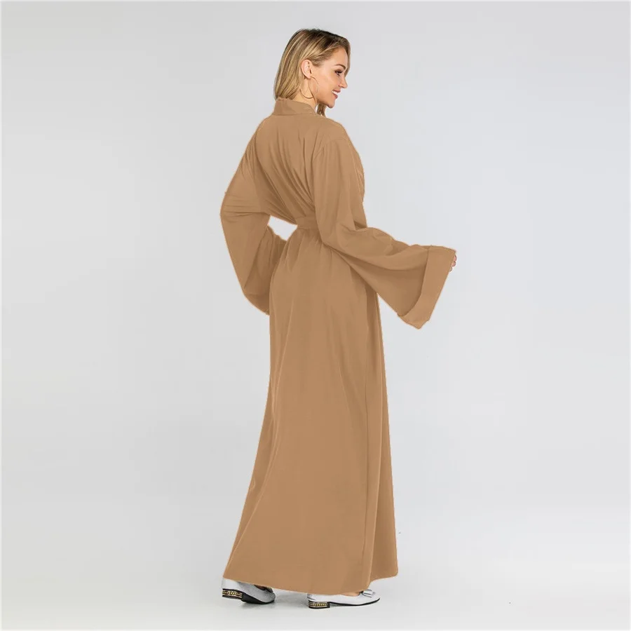 Siskakia мусульманская женская одежда abaya Brief solid casual Muslimah Jubah 7 цветов мусульманская Дубайская одежда с тонким поясом новое поступление