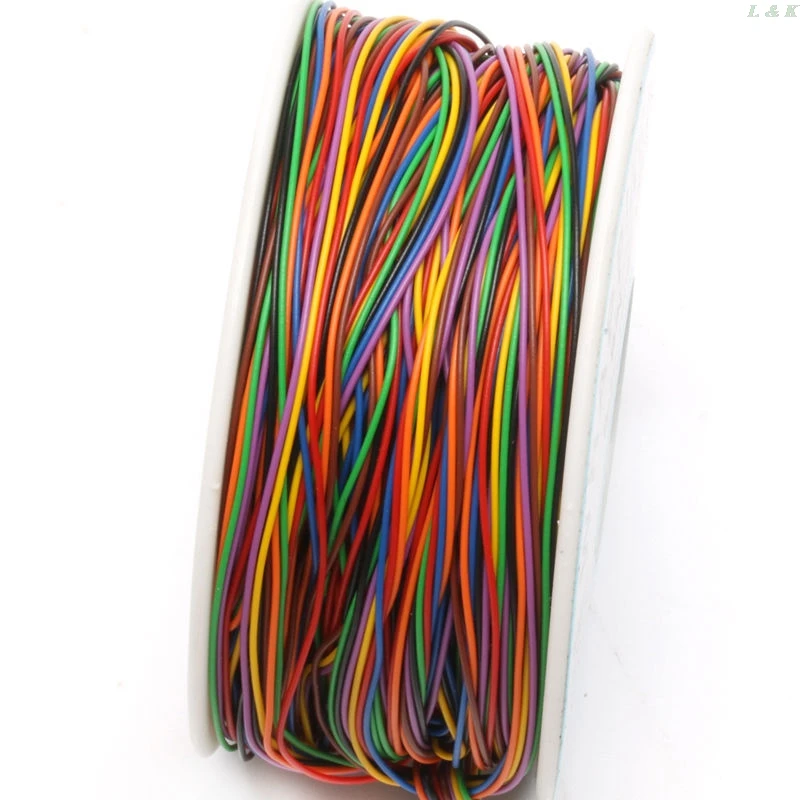 

PCB Test Core Line 30AWG Wire Single Tinned Copper Wire 8-color Board Cable Roll M12 dropship