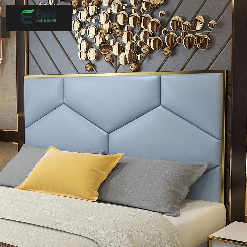 Современная светильник роскошная кожаная американская простая основная кровать