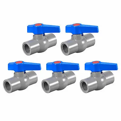 

Ball Valve, G1/2 Female Thread PVC Valve for Aquarium Setup Gray Blue 5Pcs