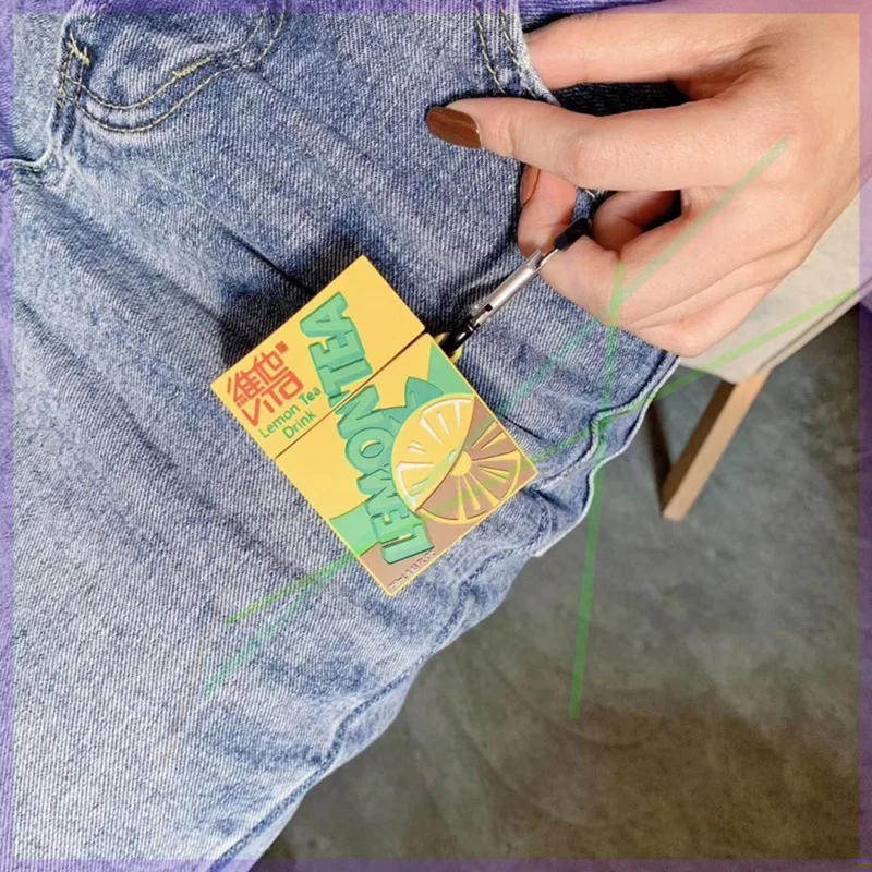 Для apple Airpods зарядка Bluetooth наушники модный мягкий чехол Забавный лимонный чай