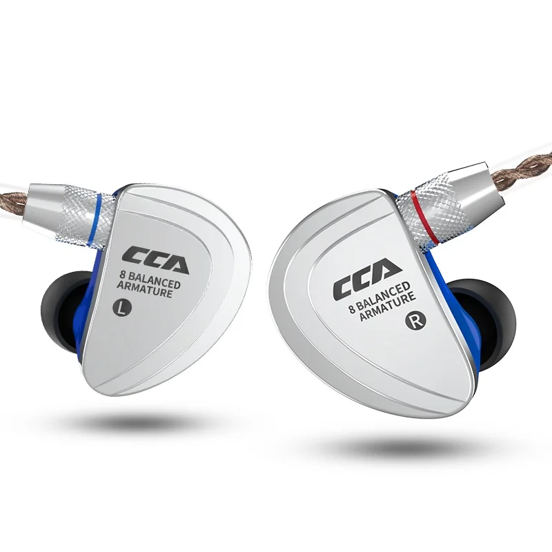 

Внутриканальные наушники CCA C16 8BA, сбалансированные Hi-Fi наушники для мониторинга, гарнитура со съемным отсоединяемым 2-контактным кабелем