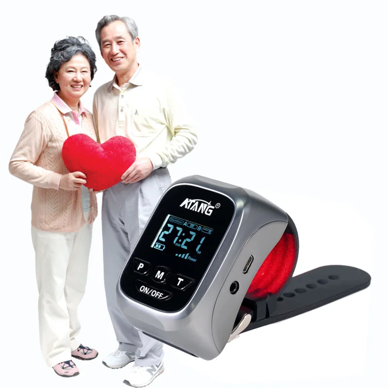 

ATANG 2021 New Cold Laser Watch Therapy Medical Wrist Watch Diabetes Rhinitis Hypertension High Blood Pressure Blood Viscosity