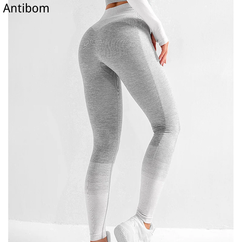 Штаны для фитнеса и йоги женские бесшовные леггинсы спортзала высокая талия