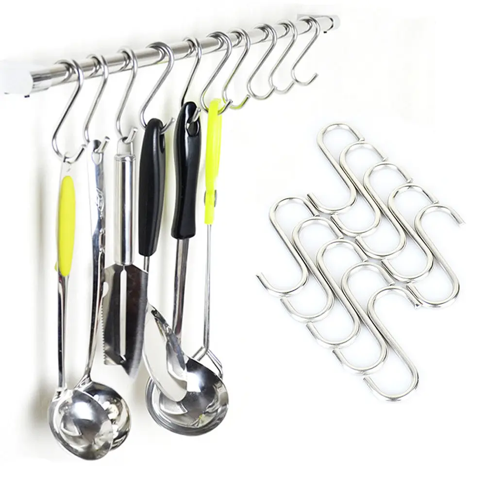 

Bathroom Set Metal S Type Kitchen Bedroom Hook Up Stainless Steel Super Load-Bearing