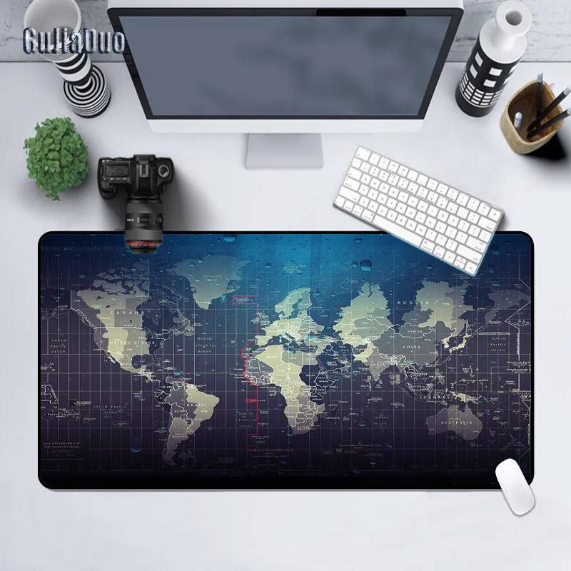 

GuJiaDuo Large World Map Mouse Pad Laptop Pc Cushion 800x400 XL Gamer Waterproof Desk Mat Gaming Accessories Art Mousepad Carpet