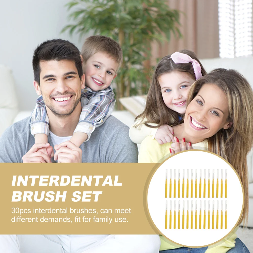 

30pcs Portable Tooth Floss Pick Interdental Brushes Care Cleaning Brushes