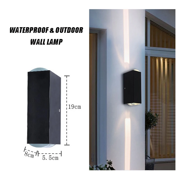 

LED Wall Lamp Outdoor Double Head Up And Down Shooting Exterior Wall Lamp Waterproof Spotlight Staircase Entrance Wall Lights