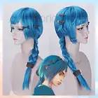 Игровой аксессуар для волос LOL, искусственная голова, свободная фотография, искусственный парик, обувь для Хэллоуина, карнавала, синтетические волосы, детская одежда Jinx