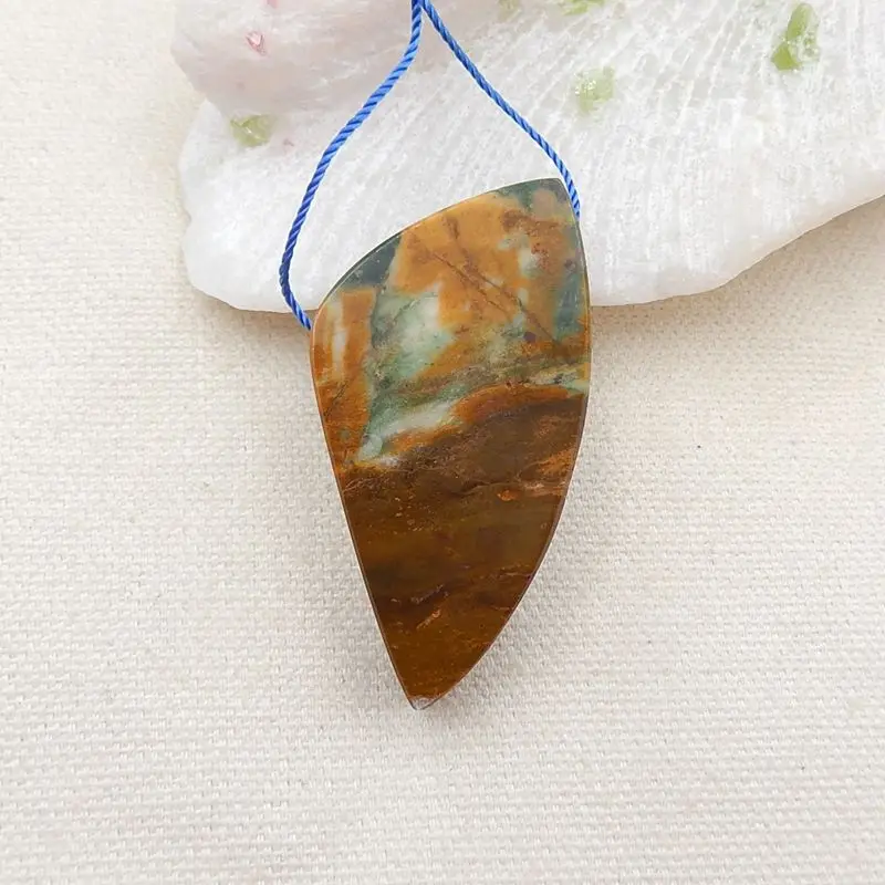 

Sale 1Pcs Handmade Mushroom Jasper Neklace Pendant 42x25x10mm 21.6g Fashion Jewelry Pendant Bead