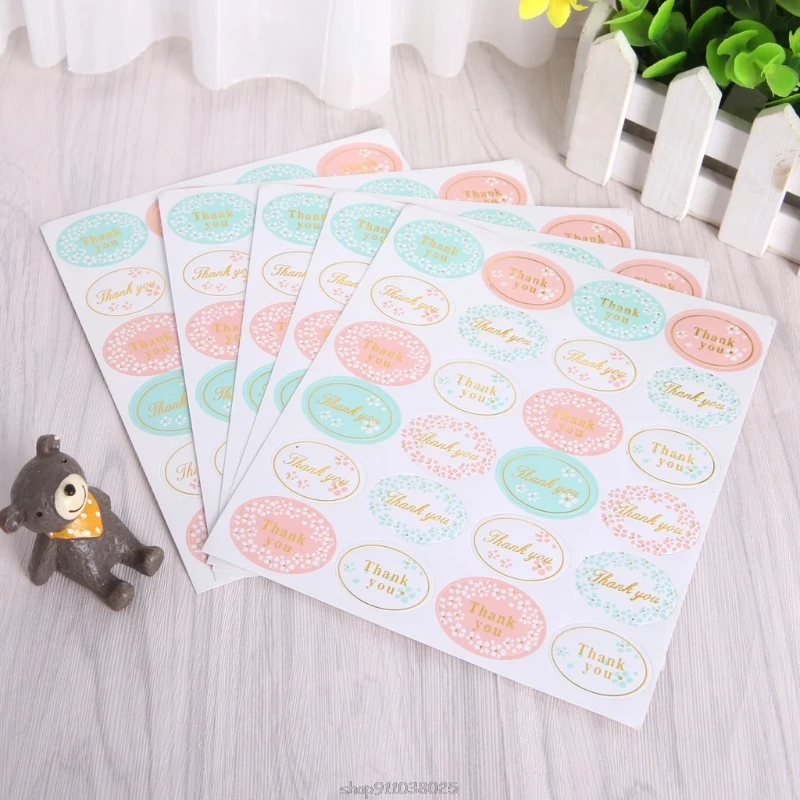 

120pcs Round Golden "Thank you" Series Color Seal Sticker For Baking DIY Package Ap07 21 Dropship