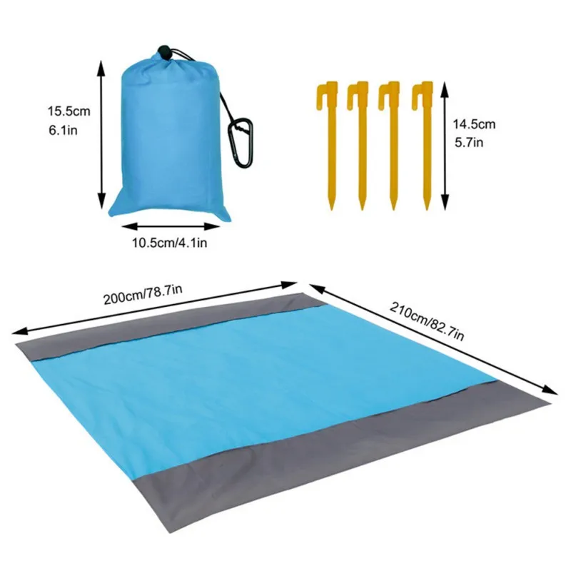 

200x210cm Waterproof Beach Mat Pocket Picnic Sand Free Blanket Camping Outdoor Picknick Tent Folding Cover Bedding for Travel