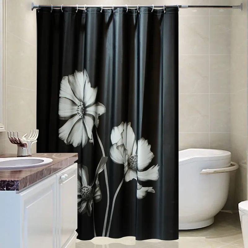 

Утолщенная Водонепроницаемая Штора для душа с защитой от плесени моющаяся черная Штора для душа Эстетическая Штора для душа Tenda Doccia BD50YL