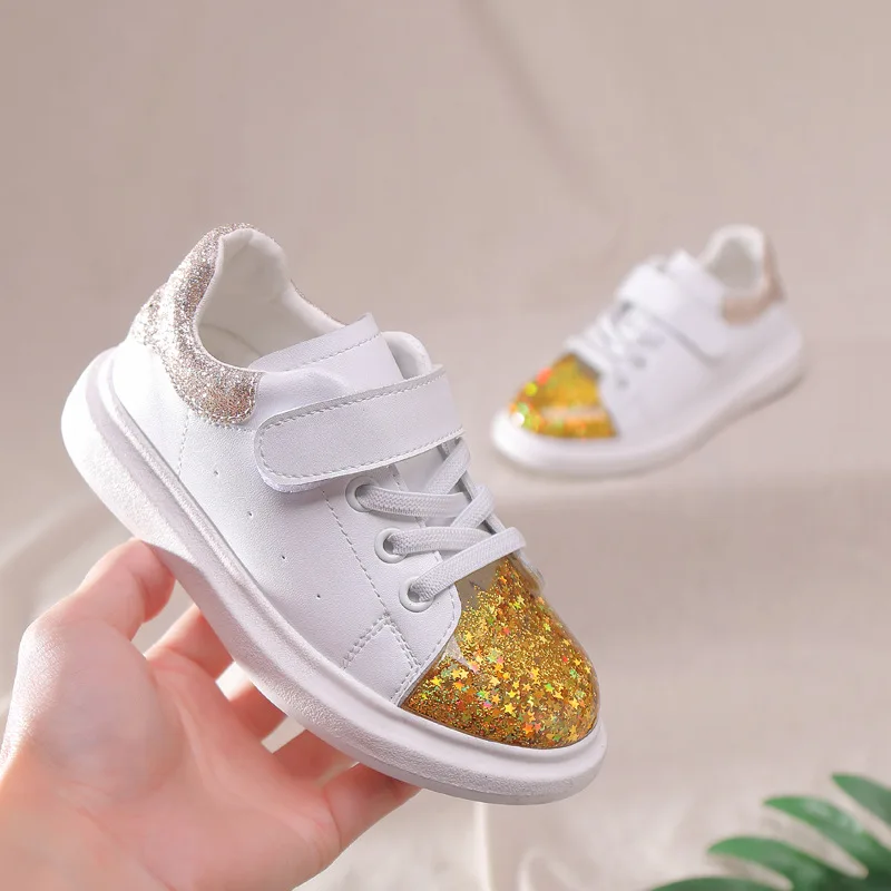 Детские спортивные кроссовки блестящие для девочек детские сетчатые