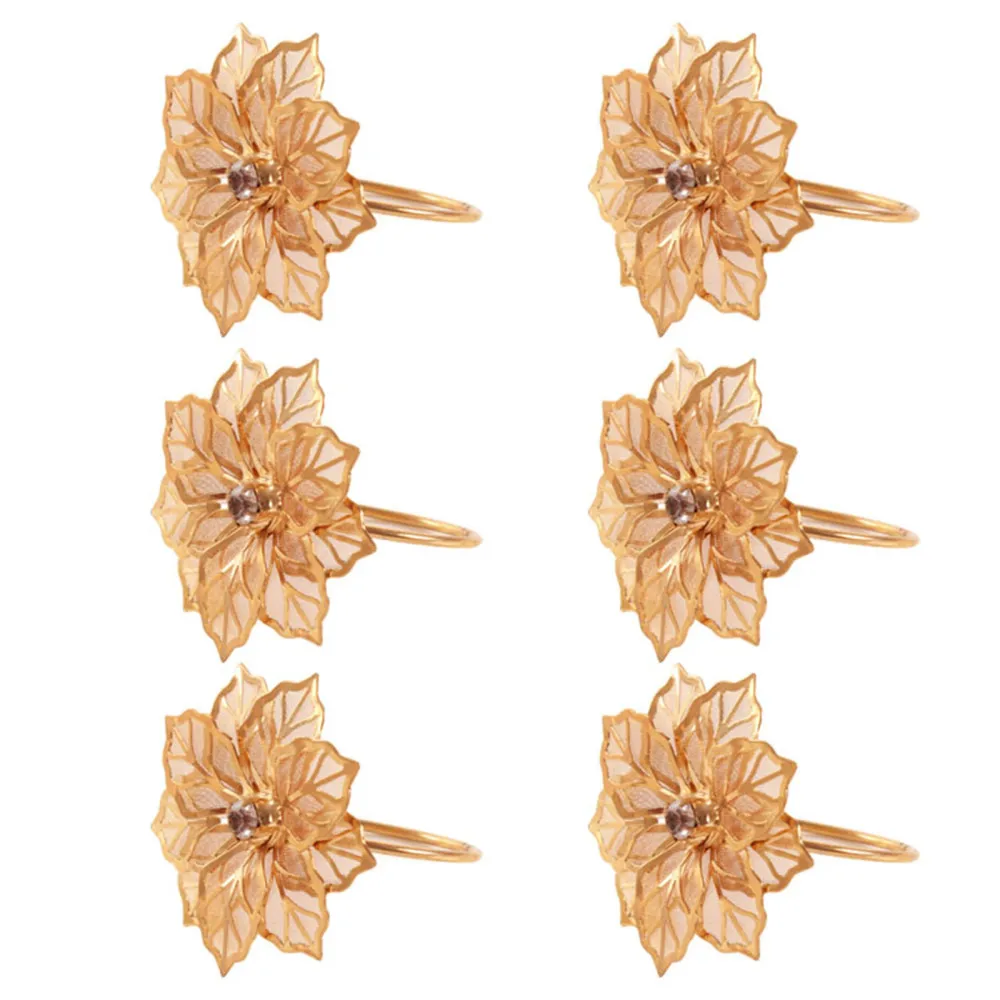 

Кольца для салфеток аксессуары для украшения дома украшения 6 шт. элегантный полый дизайн Свадебный Стол золотая металлическая пряжка для с...