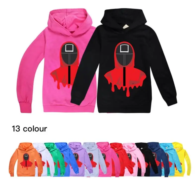 

Child Baby Cartoon Hoody Coat Tops Jacket Squid Game Costume Boys Girl Spring Autumn Full Sleeve Hoodie Sweatshirt kids Clothing