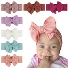 Женская бесшовная супермягкая хлопковая шифоновая повязка на голову, милые аксессуары для волос принцессы, детский тюрбан с бантом, детские подарки