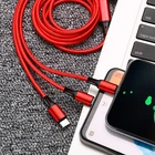 Кабель для зарядки 3 в 1, USB мобильный телефон, Micro USB, Type-C, для смартфонов Samsung, Huawei, 3 в 1