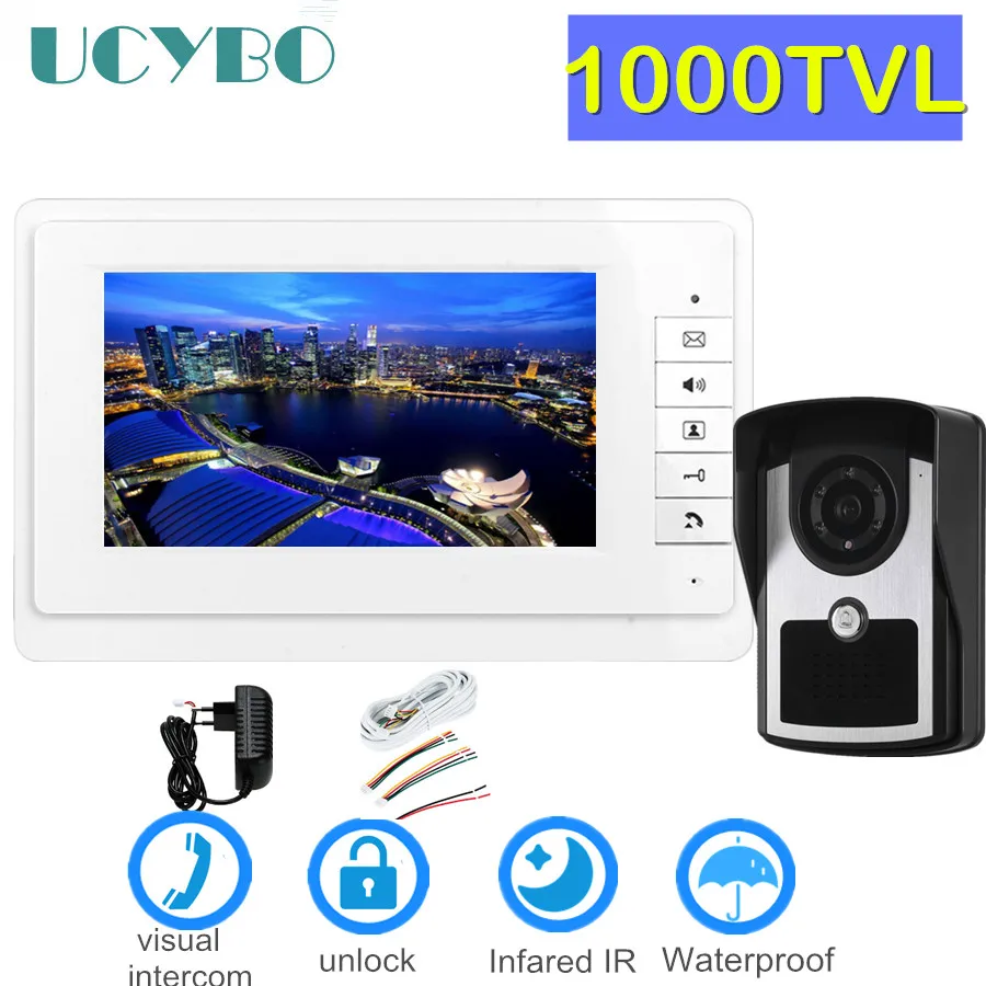 Видеодомофон домашняя система с проводным монитором 7 дюймов 1000TVL уличная