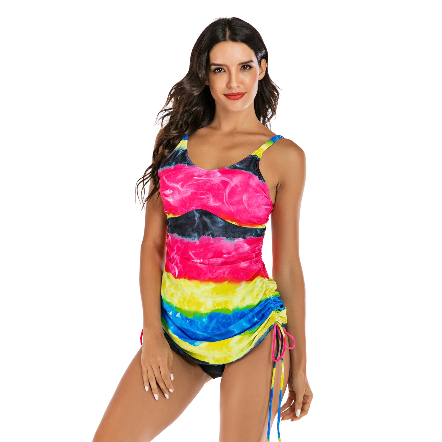 Женские пляжные шорты без рукавов из двух частей короткие штаны купальный костюм