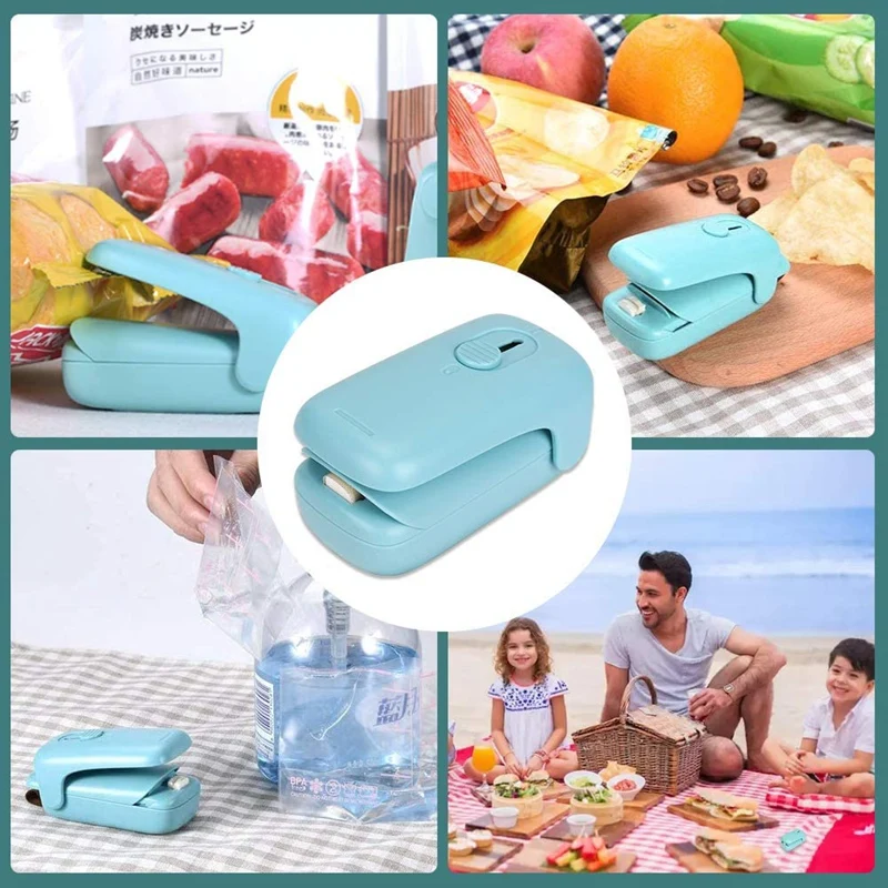 

2 X Mini Film Sealing Device Vacuum Sealer 2 in 1 Bag Handy