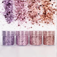 purple pink hexagon glitter bling bling filling materials for resin craft festive jewelry tools uv resin pigment 4pcs
