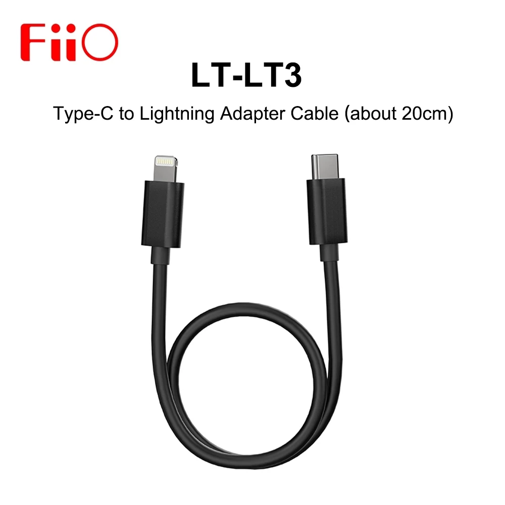 

FiiO LT-LT3 adapter type-C to lightning decoding cable for Apple iPhone with fiio Q3 K9 PRO M15 M11 PLUS BTR5 small tail 20cm