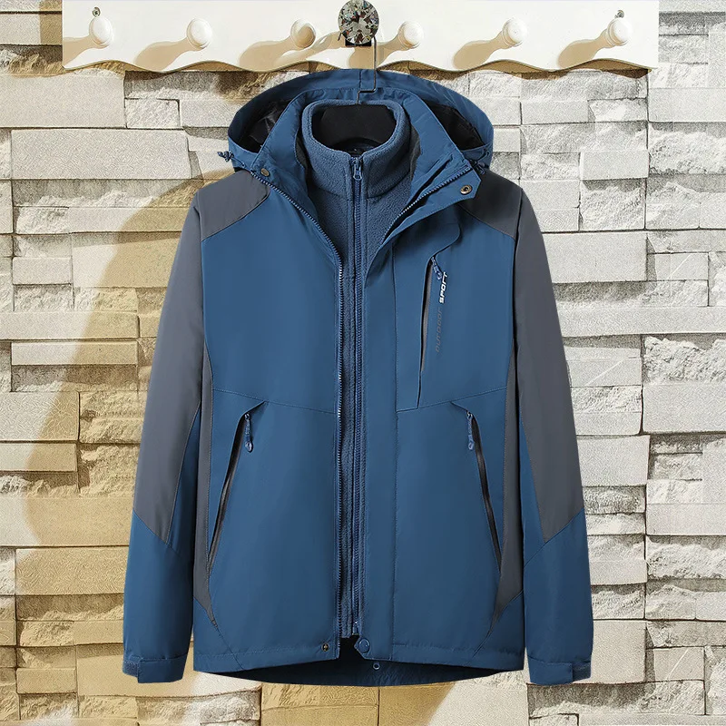 Плащ-дождевик Три в одном для мужчин и женщин осенне-зимняя ветрозащитная