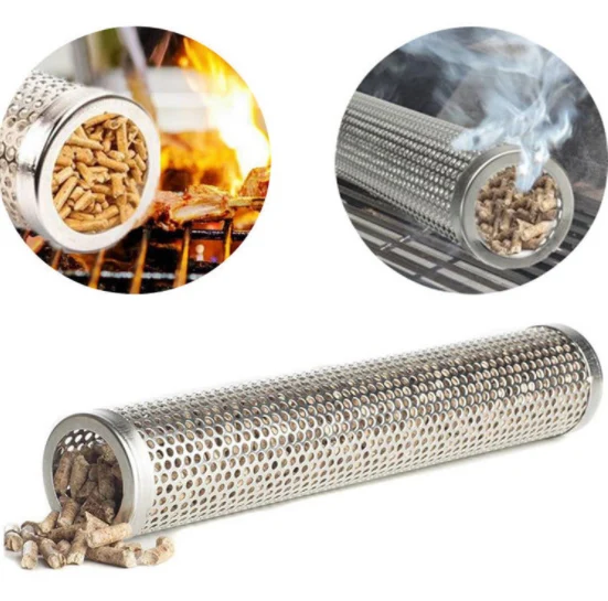 

BBQ Stainless Steel Accessories Meshes Round Sqaure Perforated Mesh Smoker Tube Grill Generator Smoker Filter Tool