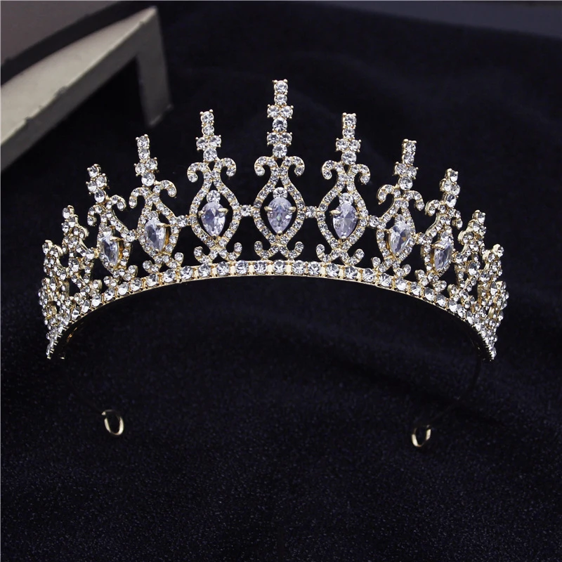 

Luxury Zircon Rhinestones Cross Tiaras Crown Headbands Princess Headdress Bridal Diadem Pageant Prom Wedding Hair Jewelry