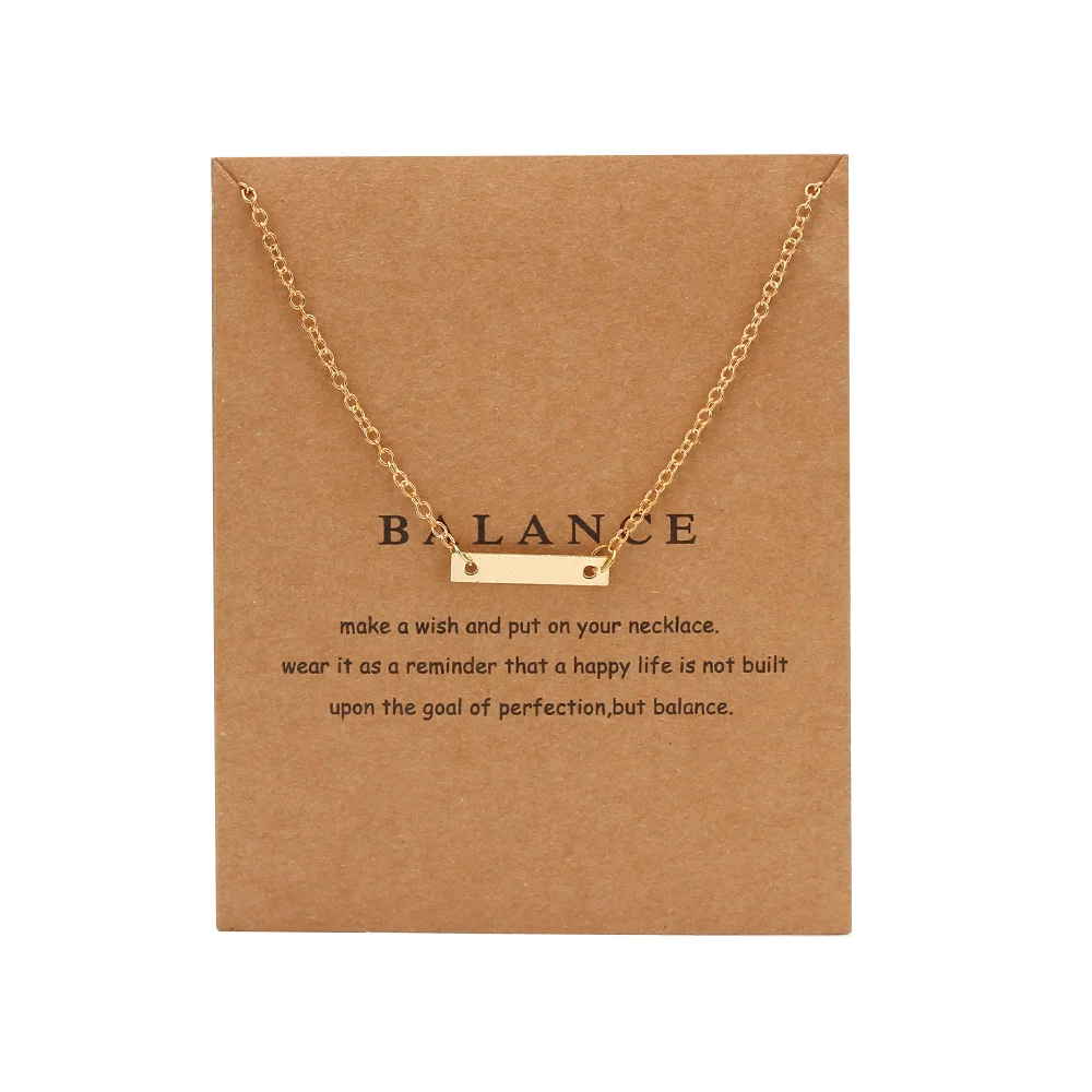 1 шт. простой баланс очарование Wish Card Choker колье цепочка золотой цвет для женщин