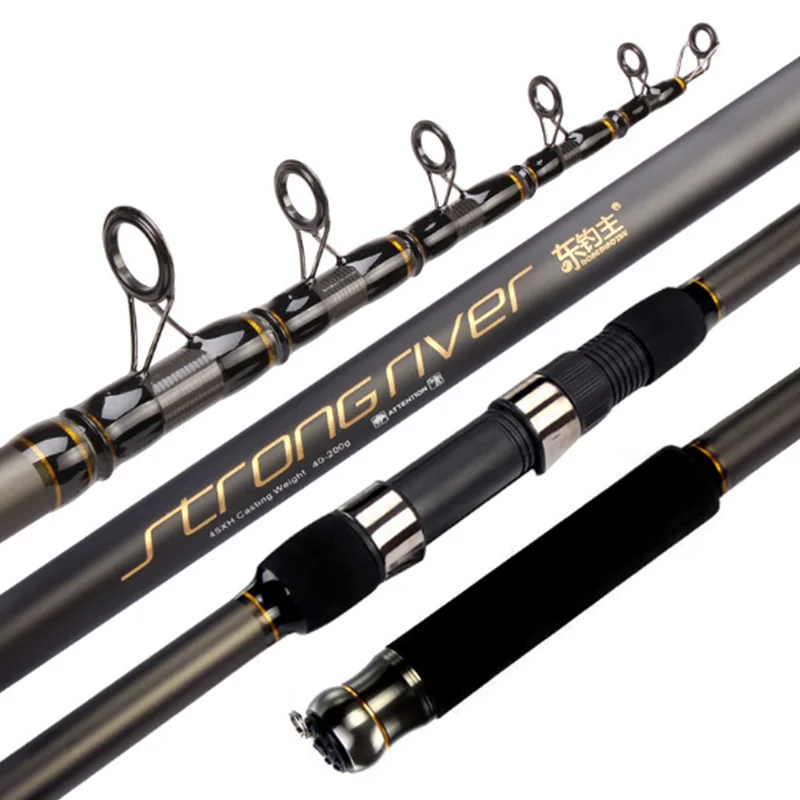 Enlarge New telescopic fishing rod 2.4m — 4.5m carbon fiber ultralight sea fishing rod for long-distance throwing fishing rod