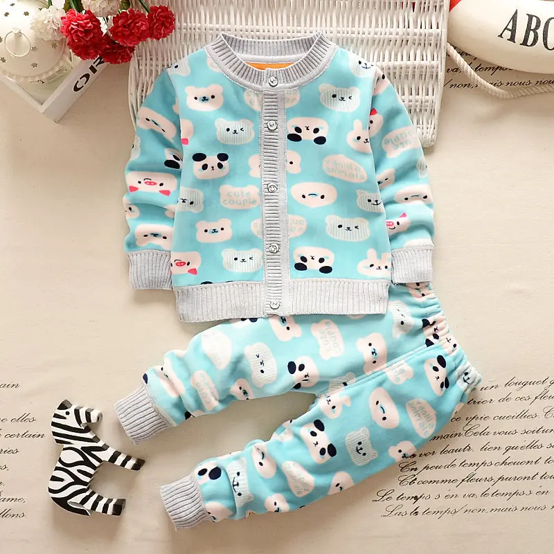 Комплект одежды для девочек Зимний Детский кардиган костюм мультяшный свитер