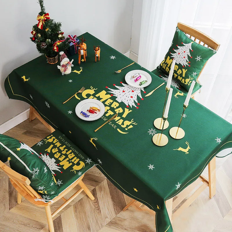Рождественская скатерть с изображением Красного лося из хлопка и льна покрытие
