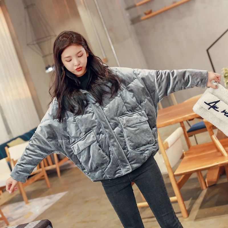 

Korean High Quality 2020 New Winter Jacket Women Warm Hooded Coat Shining Fabric Stylish Female Parka Thick Warm Coat M68