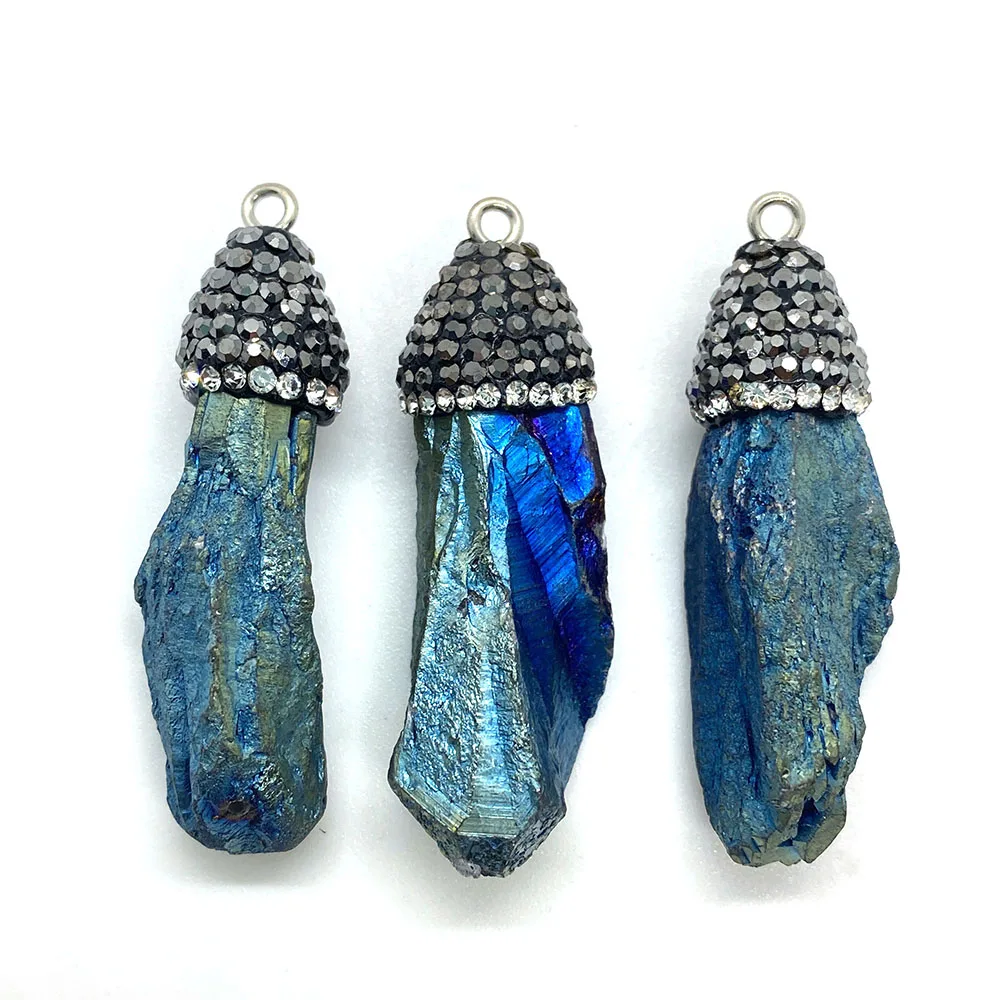 1 шт. Подвеска из натурального камня неправильной формы алмазная оправа кристалл