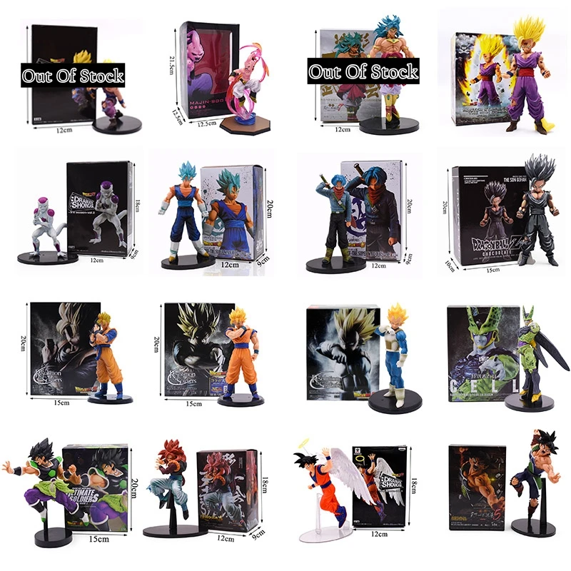 11-23 см Dragon Ball Z Super Goku Son Gohan Broly Vegeta Cell Frieza Buu Broli trunks лопуха ПВХ Фигурки коллекционные игрушки