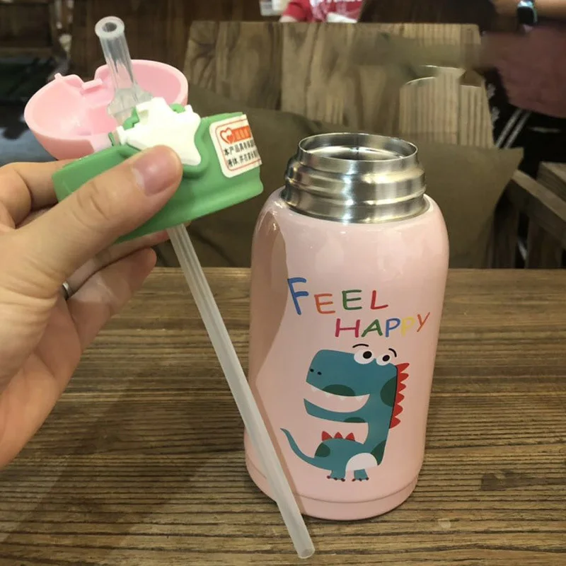Детская чашка для кормления с динозавром термос из нержавеющей стали молока 500