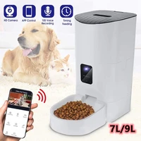 9l smart automatic pet feeder hd camera for cats dogs food dispenser app control timing feeding feeder videowifibutton version